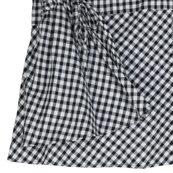 Ann Taylor Loft Blouse Women PS Small Petite Black White Gingham Split Sleeves - Picture 6 of 13